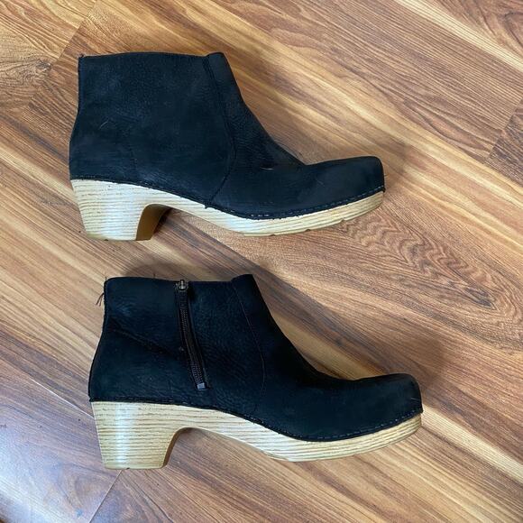 DANSKO Maria Nubuck Clog Style Ankle Boots Black Size 42 - Picture 5 of 10